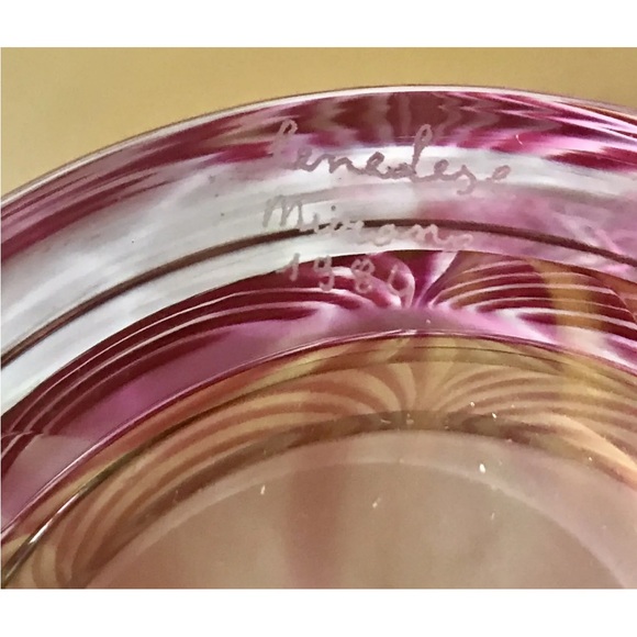 New Cenedese Vitri Fenicio Small Murano Glass Bowl Signed Dated on Bottom - Picture 11 of 16